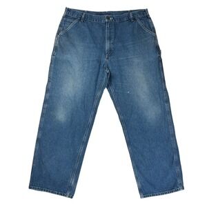 Carhartt B13 Dungaree Fit Jeans Men's 42x32 Blue Workwear‎ Utility Denim